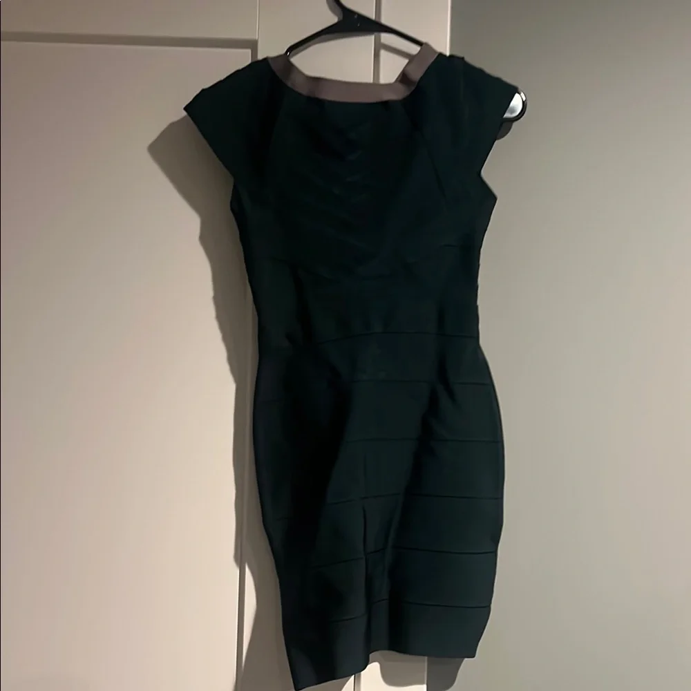 Elegant Green and Gray Women's Dress - Picture 5 of 6